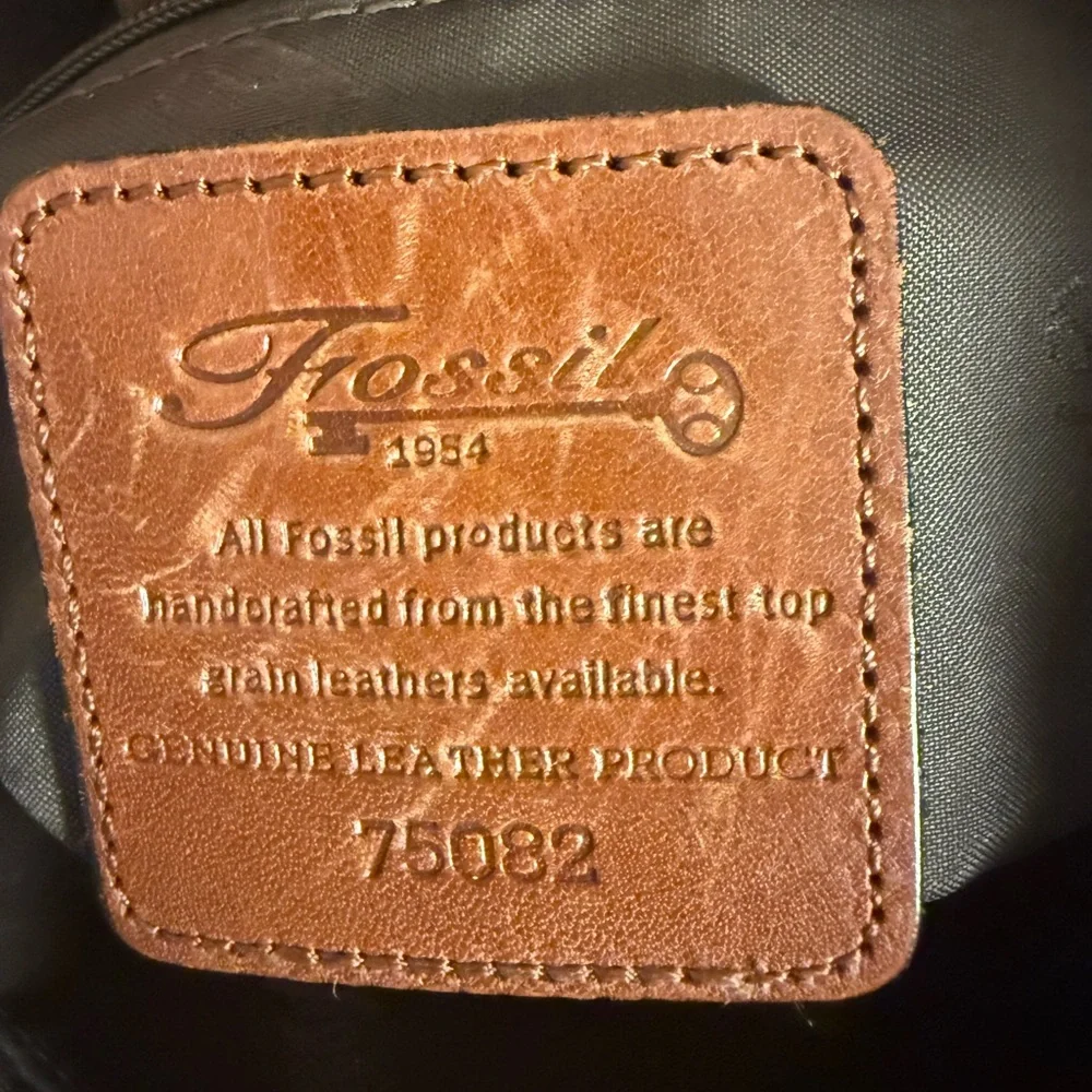 Vintage Fossil Western Brown Leather Braided Handle with Heart Logo Concho - Picture 12 of 12